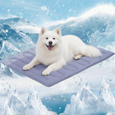MARUNDA Dog Cooling Mat outer view in crate for spacious comfort.