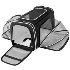 Maskeyon carrier with expandable four-sides for extra space during travel