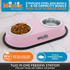 Master Pet Supply elevated base supporting comfortable dining height for small pets.
