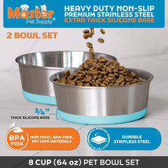 Master Pet Supply rust-resistant bowls designed for long-lasting use.
