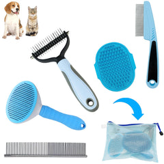 MASTER QUEEN dog brush kit in blue pouch for easy at-home grooming