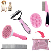 MASTER QUEEN deshedding brush in pink removes loose fur for short-haired dogs.
