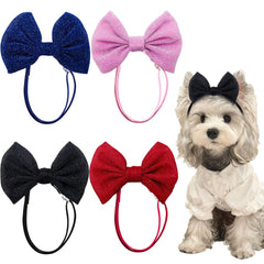 Masue Pets blue dog bow headband for everyday wear and photos