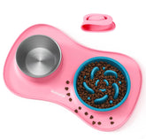MateeyLife 3-in-1 dog bowl set with slow feeder for paced meals