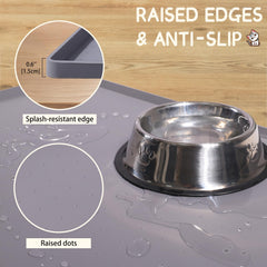 MateeyLife anti-slip pet mat keeps bowls steady for calm meals.