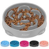 MateeyLife large slow feeder bowl with 4-cup capacity for large dogs, promoting slower eating.