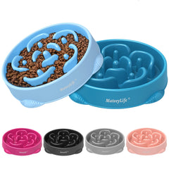 MateeyLife large slow-feeder dog bowls two-piece set for calmer meals.