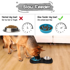 MateeyLife slow feeder bowl showing ridge maze for slower eating and digestion.