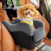 Mavora Max center console setup secures a small dog during car trips.