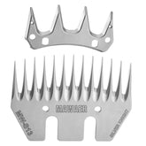 MAWAER 13-Tooth blade close-up shows sharp precision for sheep grooming.