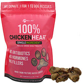 Max and Neo freeze-dried chicken heart treats in a bag, ideal for training rewards