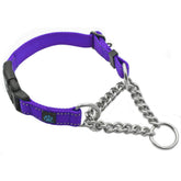 Max and Neo stainless steel chain martingale collar large orange, secure daily walks.