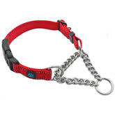 Max and Neo stainless steel martingale collar in red for small dogs