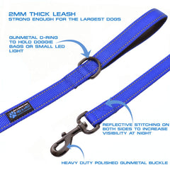 Max and Neo leash with padded neoprene handles for comfortable, controlled walking.