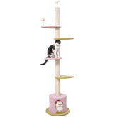 Max & Marlow floor-to-ceiling cat tree structure enables vertical exploration and cozy lounging