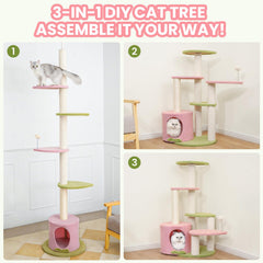 Max & Marlow height-adjustable cat tower demonstrates versatile setup for indoor cats
