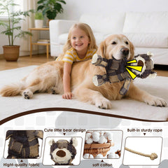 MAXBECK realistic bear design dog toy for aggressive chewers