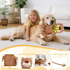 MAXBECK robust dog toy suited for aggressive chewers with bear design