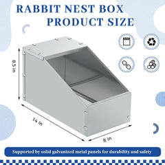 Maxcheck rabbit nesting box metal side view highlights sturdy frame