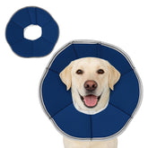 MAXFUT dog cone blue XXL with breathable mesh for post-surgery wear.