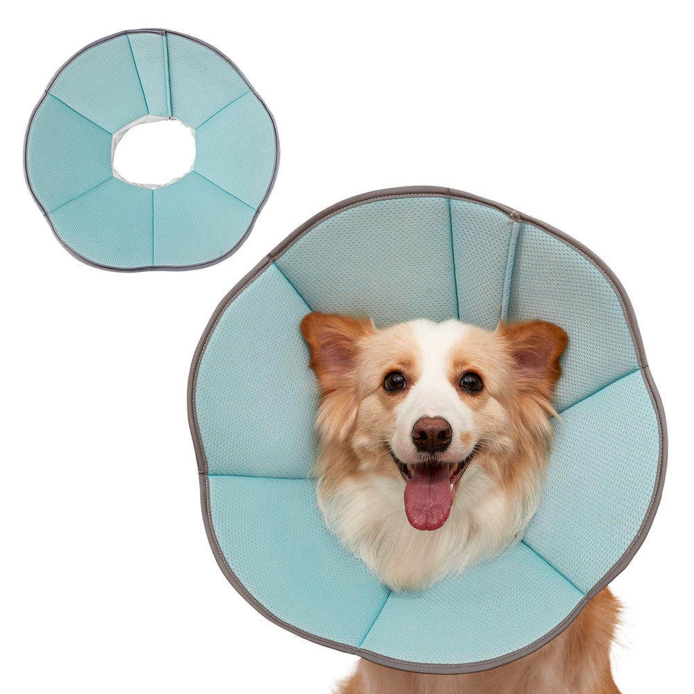 MAXFUT dog cone collar breathable mesh for post-surgery comfort.