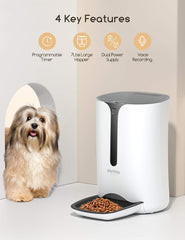 MAXKU automatic feeder with 7-liter hopper showing large capacity for dry food