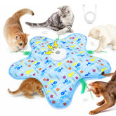 MAXTOOA interactive hide-and-seek cat toy with fluttering feather in motion.