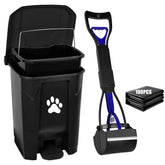 mayayaday outdoor dog poop trash can with lid in a sunny yard keeps odors contained.