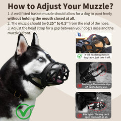 Mayerzon Dog Muzzle adjustable nylon strap for quick, secure resizing.