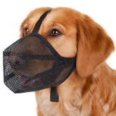 Mayerzon dog muzzle with basket mesh provides breathable comfort for medium dogs.