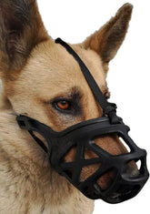 Mayerzon dog muzzle with breathable design for training and rewards.