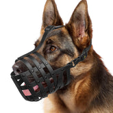 Mayerzon dog muzzle size L for large breeds, secure and comfortable during walks.