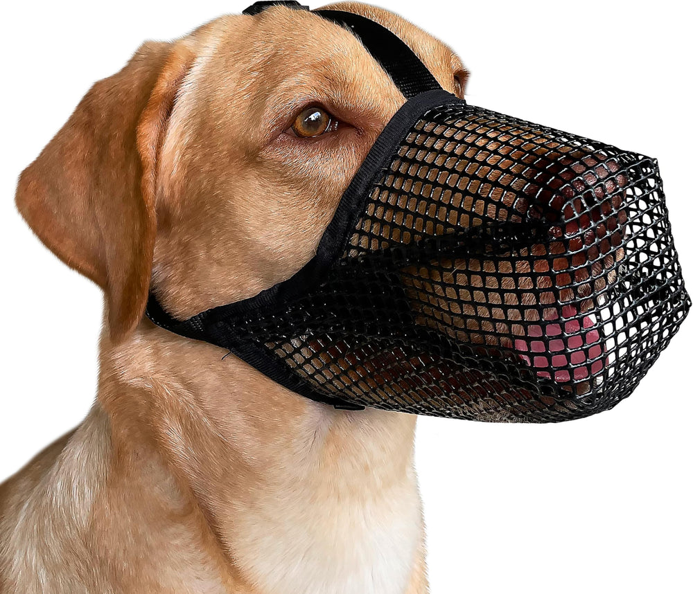 Mayerzon soft-mesh panel muzzle for comfortable wear and breathing