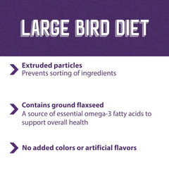 Close-up of mixed particle sizes in Mazuri formula promoting natural foraging.