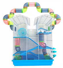 Mcage 5-Floors Twin Tower hamster cage showing expansive design for active pets