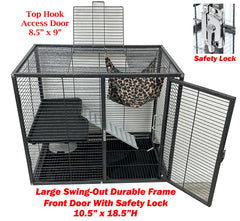 Paw-safe ramp with soft cover on Mcage cage
