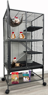 Mcage large two-story deluxe cage front doors for secure access and easy feeding