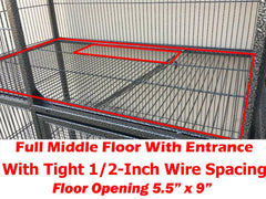 Mcage top access door on the deluxe cage for convenient handling