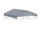 MDHAO dog kennel top cover on a 10x10 kennel for weather protection