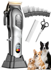 Mearens dog clippers with a low-noise motor for calm at-home grooming.