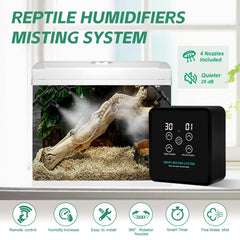 MECESOR 360Β° rotating nozzles provide flexible coverage in reptile habitats.