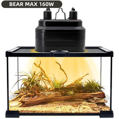 MECESOR dual reptile lamp demonstrates UVB and basking bulb compatibility for varied enclosures