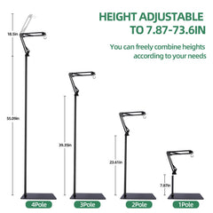 MECESOR Reptile Lamp Stand 360° swing arm enables precise light angles.