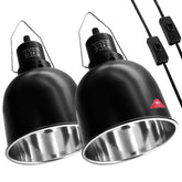 MECESOR reptile light fixture two-pack in terrarium setup for easy installation