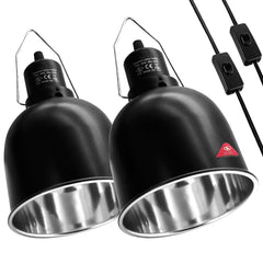 MECESOR reptile light fixture two-pack in terrarium setup for easy installation