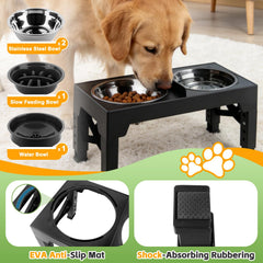 Mecheer spill-proof water bowl with anti-splash rim for tidy floors