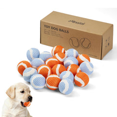 MECOOL 1.57-inch orange-blue dog balls, perfect for small dogs' fetch and chew