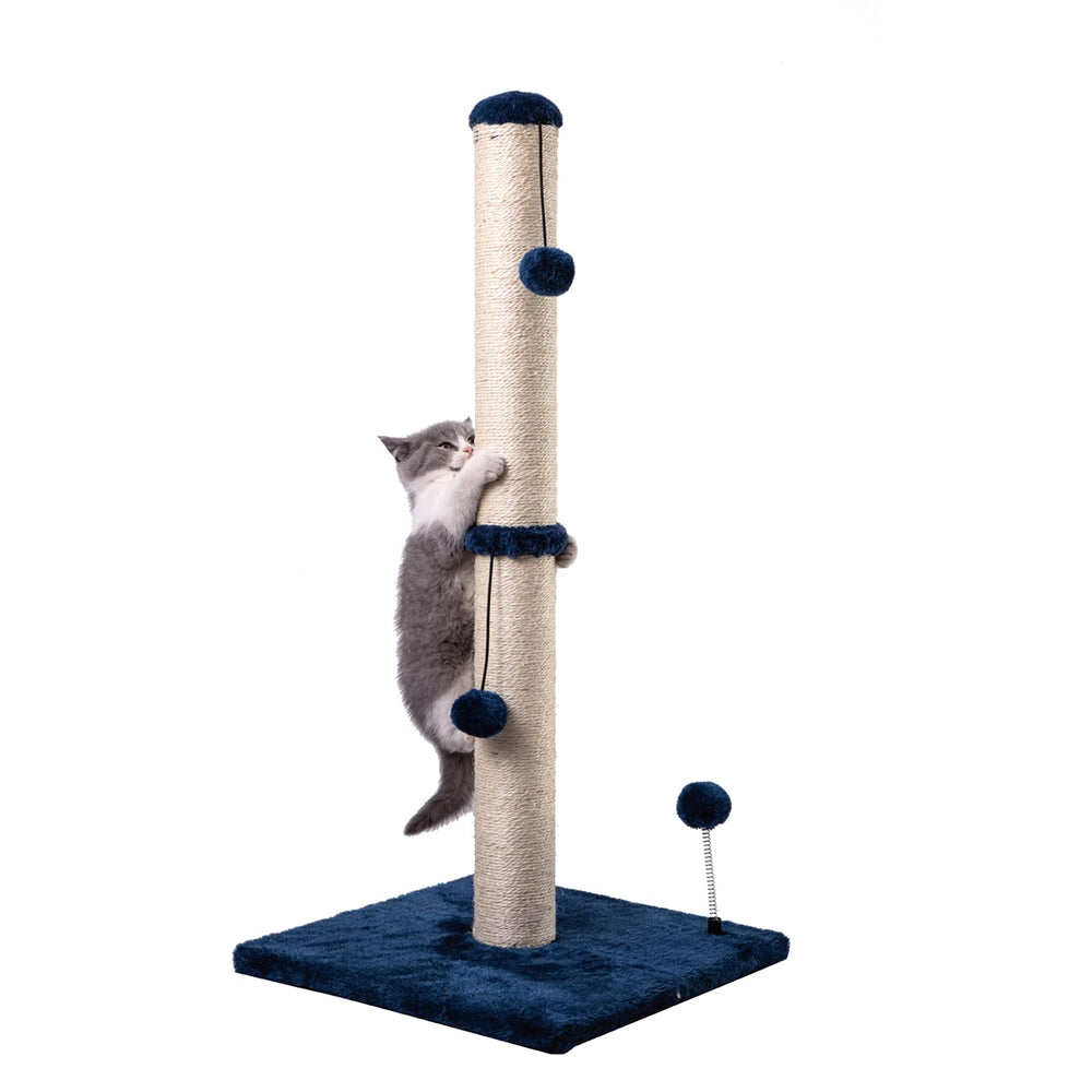 MECOOL 34-tall sisal post for cats, durable scratching and stretching.