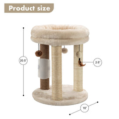 MECOOL cat tree with three jute posts for varied textures.