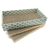 MECOOL cat scratcher cardboard lounge shows a durable corrugated surface for extended scratching sessions